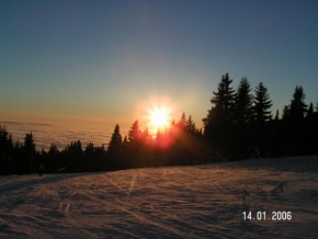 Krásy krajiny - Zapad slnka na snehu