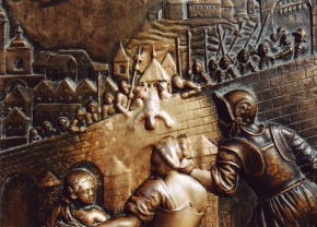 Detail v architektuře - Detail reliéfu sochy Jana Nepomuckého