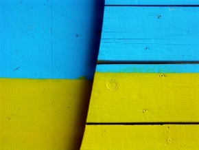Barevná abstrakce - Žlutá a modrá