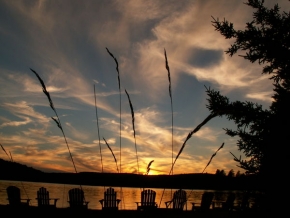 Barevná abstrakce - Lake Mohegan Sunset