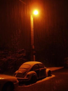 Na ulici - Sněhová chumelenice na ulici
