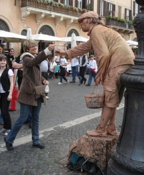 Na ulici - Živá socha (Řím)