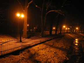 Zimní podvečer - Podvečer v parku