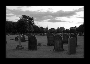 Černobílá fotografie - graveyard