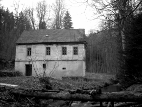 Černobílá fotografie - Starý mlýn