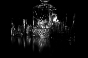 Černobílá fotografie - Fľaša Whisky