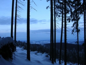 Zimní podvečer - Výhled z vrchu Ostrý I.