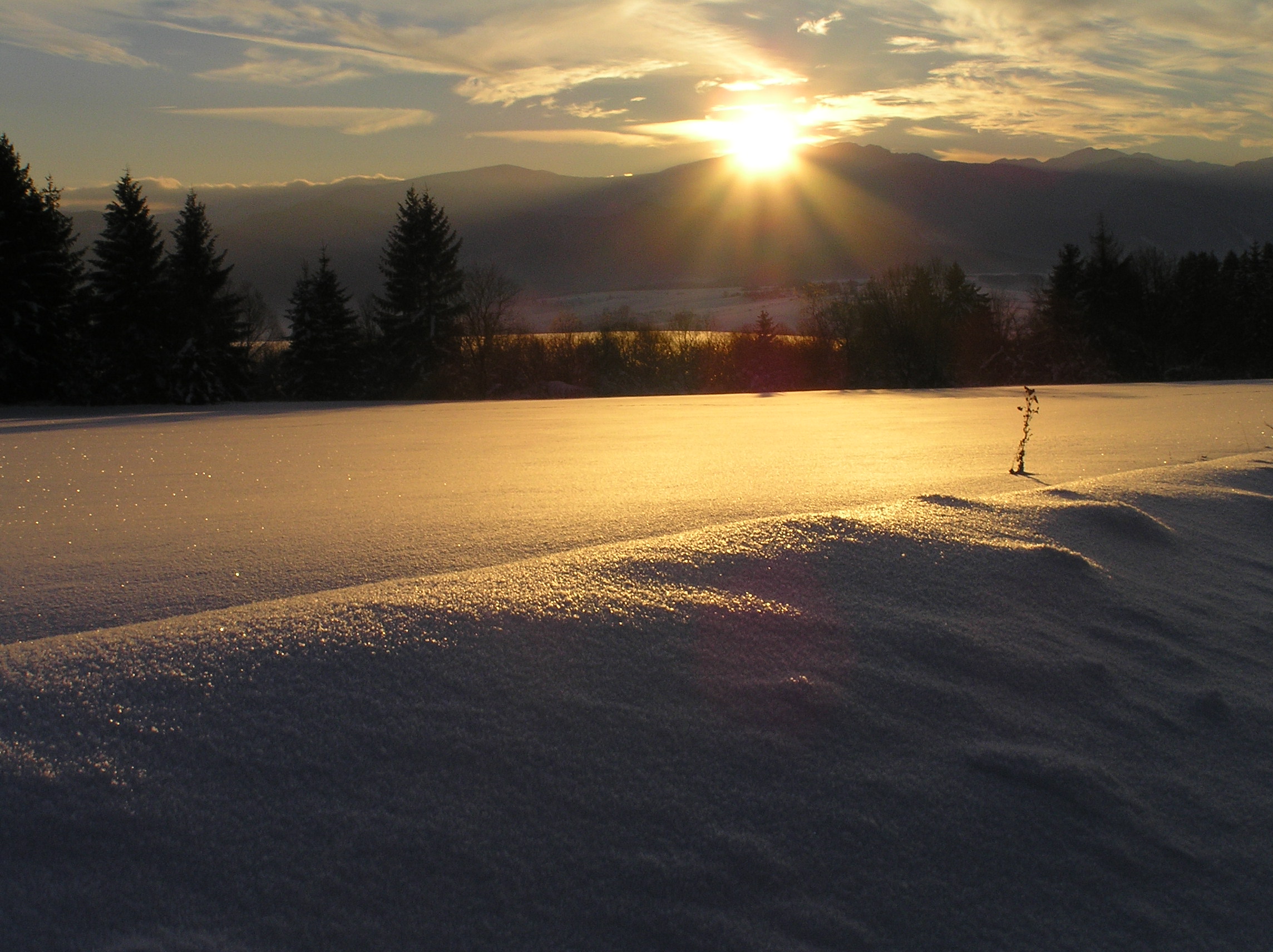 Západ slnka pod Tatrami