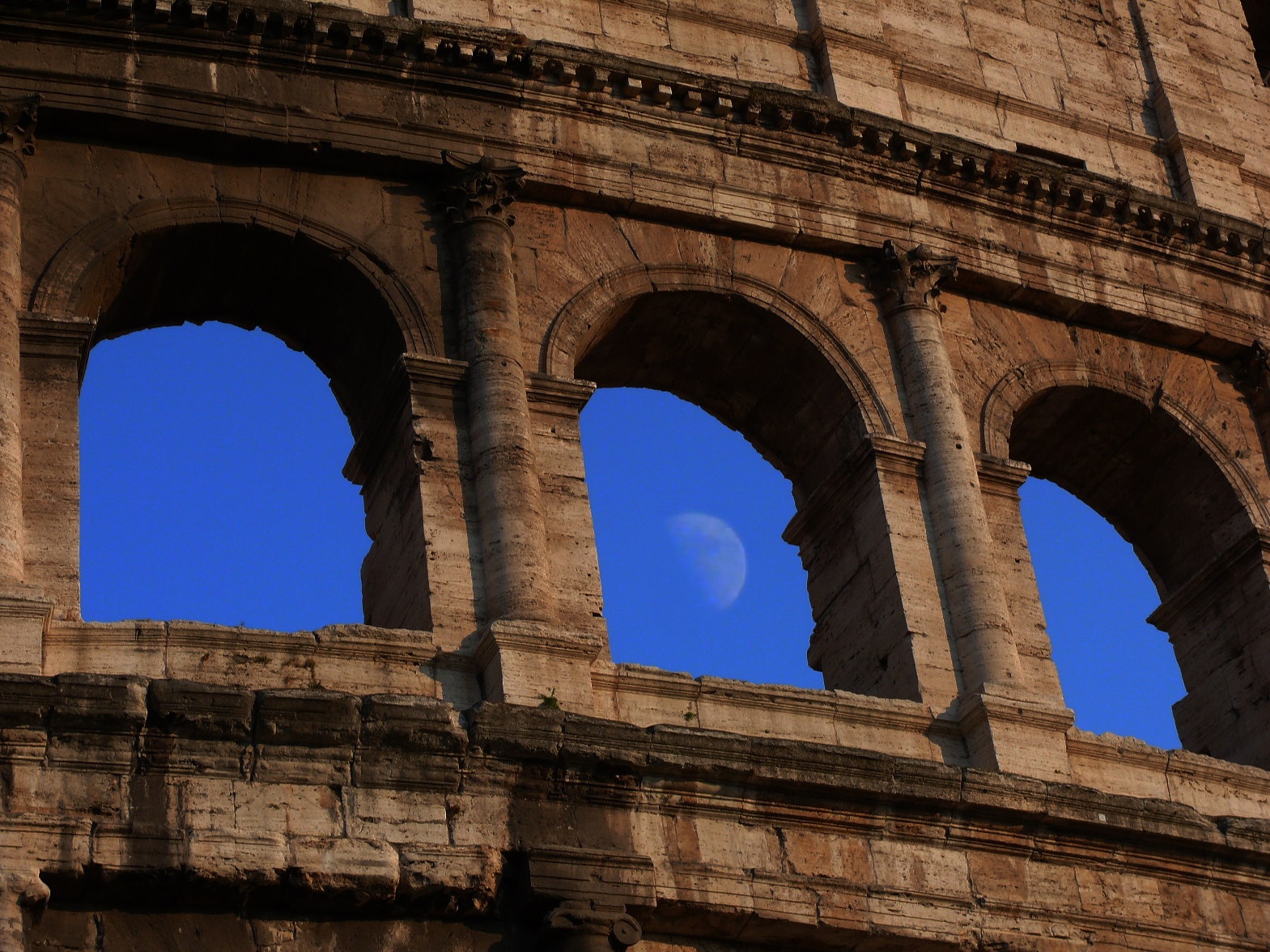 Moon in the Colosseum