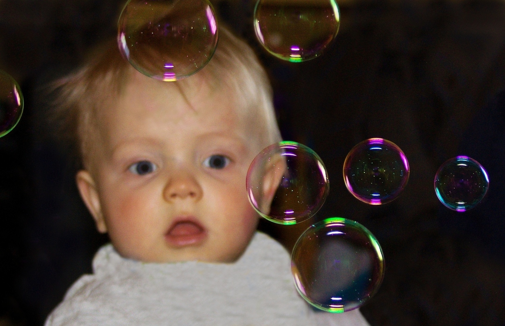 Poprvé uviděl bubliny