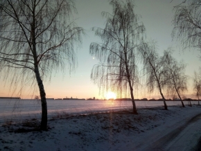 Mojí krajinou - Východ slunce nad Dolním Újezdem.