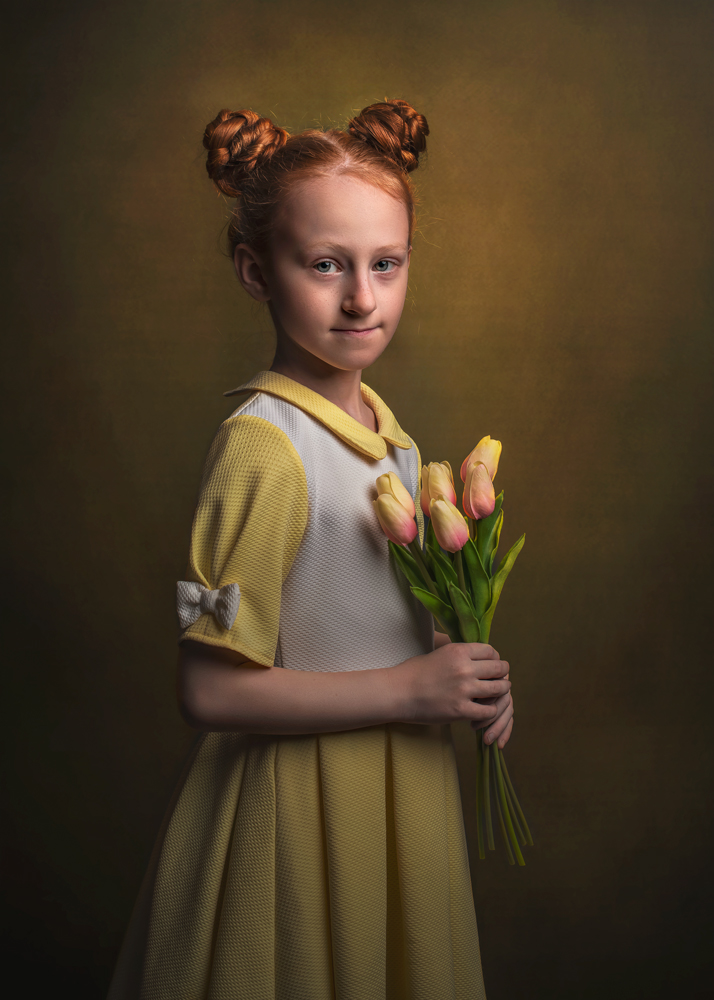 Dievča s tulipánmi