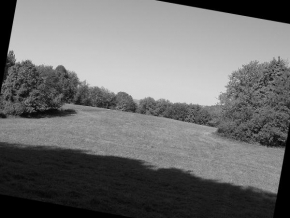 Černobíle… - Pohlad z lesa na luku